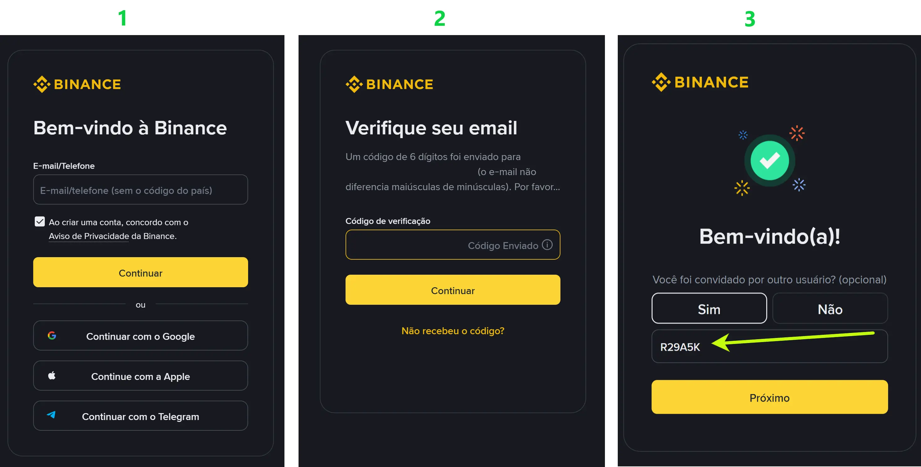 ID de indicação Binance